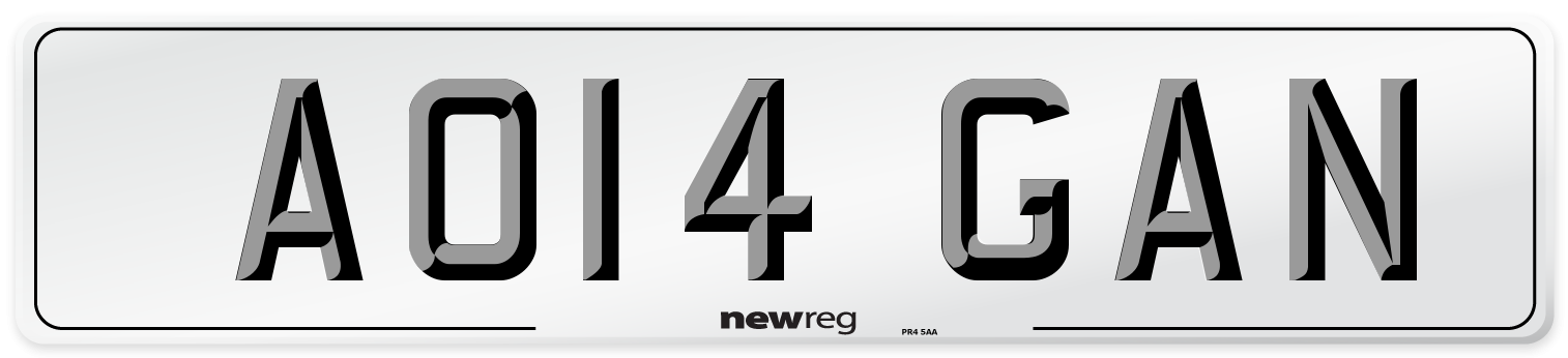 AO14 GAN Number Plate from New Reg
